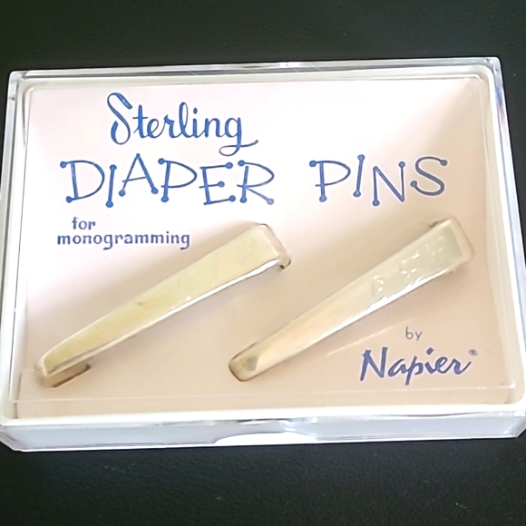 VTG-Sterling Diaper Pins For Monogramming By Napier In The Original Box-… - Picture 15 of 16